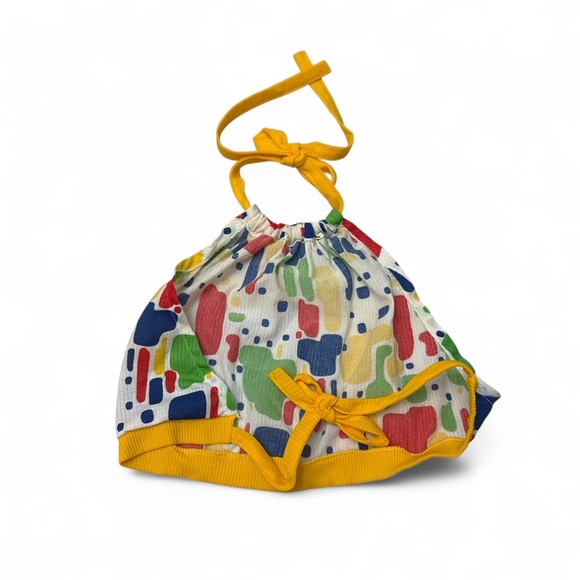 Vintage 1960s Playtown Halter Top & High Waist Shorts Set w/ Original Bag Sz 14 - Picture 4 of 9